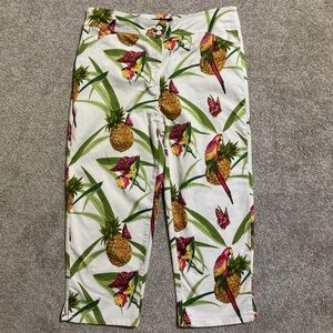 Vtg Bill Blass Capri Pants Womens Size 12 Tropical Jimmy Buffett Parrothead